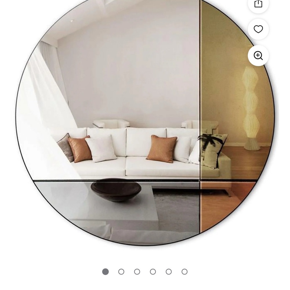 Modern Round Wall Mirror with Black and Gold Accents